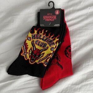 Stranger Things Hellfire Club Socks - Black and Red